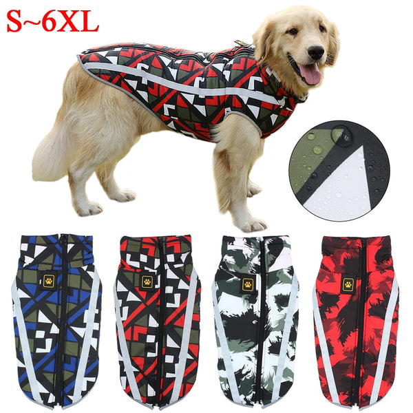 Dog Jacket Large Breed Dog Coat | Waterproof Reflective Warm Winter Clothes for Big Dogs